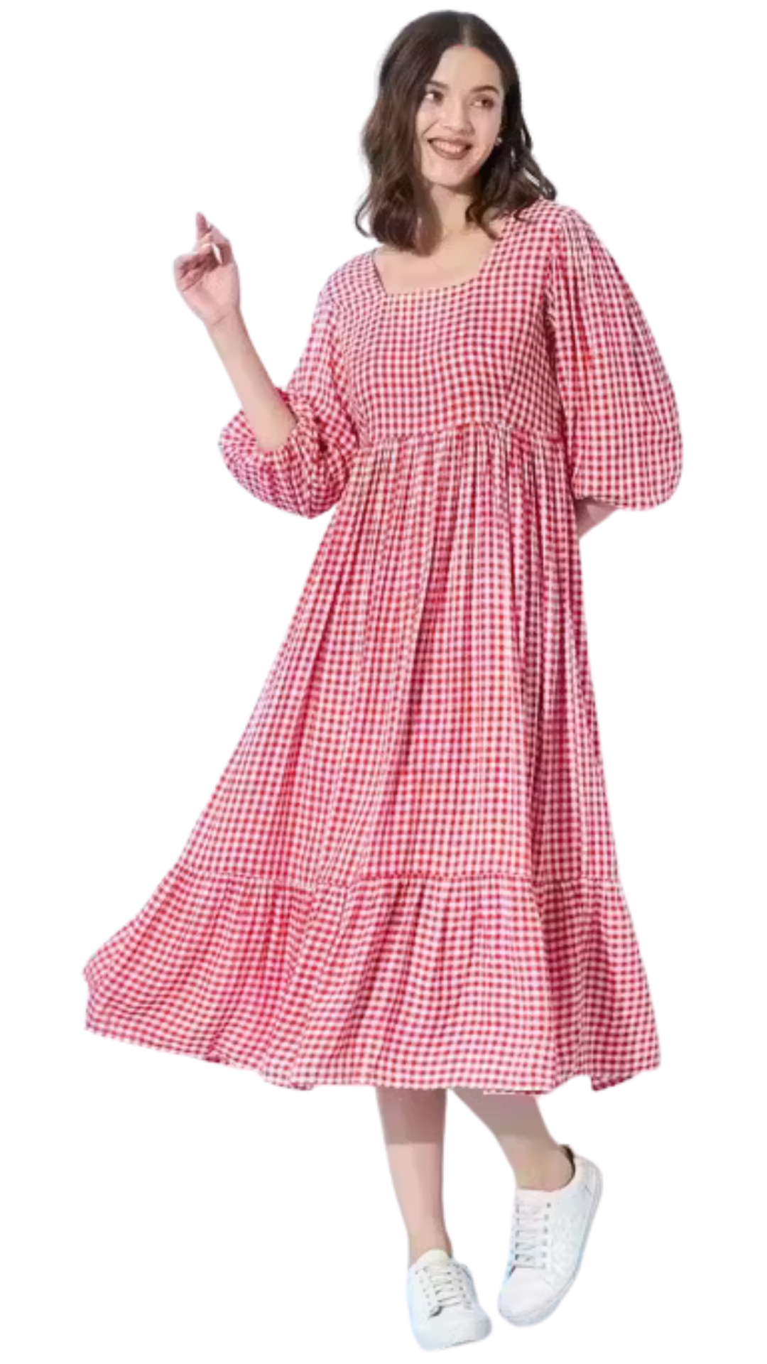 Latest Trending Fancy Pink Cotton Frilled Dress